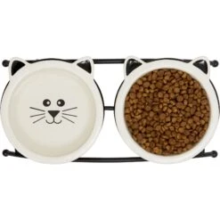 Frisco Cat Face Non-skid Elevated Double Ceramic Cat Bowl -Pet Supplies Store 256113 PT5. AC SS1800 V1615311146