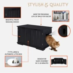 Sweet Barks Wooden Washroom Bench Cat Litter Box Enclosure 14 Sweet Barks Wooden Washroom Bench Cat Litter Box Enclosure -Pet Supplies Store 258683 PT5. AC SS1800 V1603833727