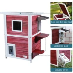 Petsfit 2-Story Weatherproof Outdoor Cat House 9 Petsfit 2-Story Weatherproof Outdoor Cat House -Pet Supplies Store 261512 PT2. AC SS1800 V1605663149