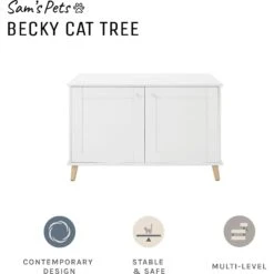 Sam's Pets Becky 24.5-in Cat Tree End Table & Litter Box Enclosure, White 12 Sam's Pets Becky 24.5-in Cat Tree End Table & Litter Box Enclosure, White -Pet Supplies Store 261880 PT2. AC SS1800 V1635094930