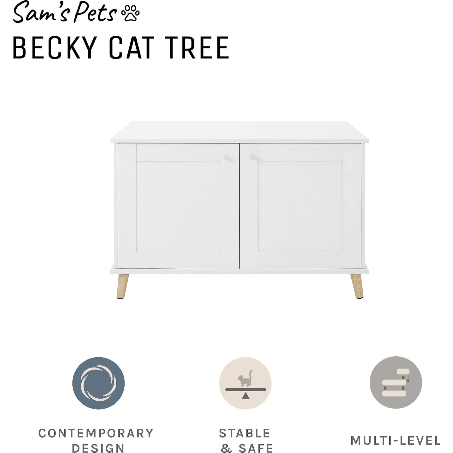 Sam's Pets Becky 24.5-in Cat Tree End Table & Litter Box Enclosure, White 5 Sam's Pets Becky 24.5-in Cat Tree End Table & Litter Box Enclosure, White - Image 3