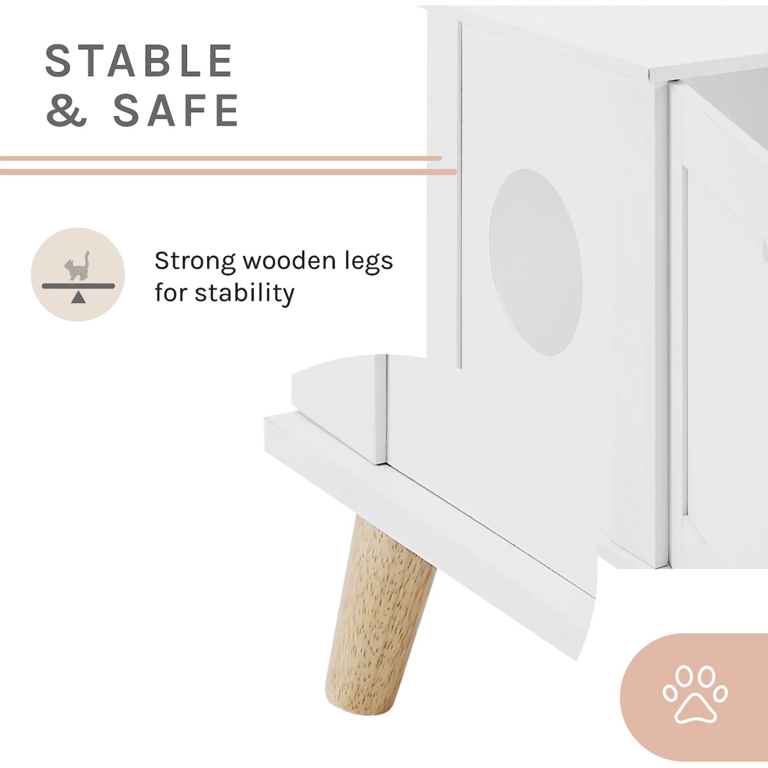 Sam's Pets Becky 24.5-in Cat Tree End Table & Litter Box Enclosure, White 8 Sam's Pets Becky 24.5-in Cat Tree End Table & Litter Box Enclosure, White - Image 6