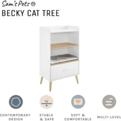 Sam's Pets Becky 39-in Single Rest Bookshelf With Drawer & Cat Tree -Pet Supplies Store 261886 PT2. AC SS1800 V1635092206