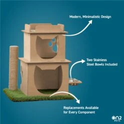 On2Pets Modern Wooden Cat House & Loft, Beige -Pet Supplies Store 262110 PT5. AC SS1800 V1671029872
