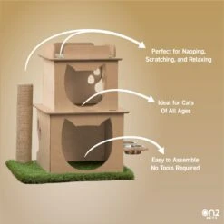 On2Pets Modern Wooden Cat House & Loft, Beige -Pet Supplies Store 262110 PT6. AC SS1800 V1671027825