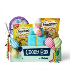 Goody Box Birthday Cat Toys, Treats & Collar
