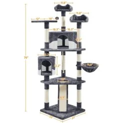 Yaheetech 79-in Plush Cat Tree & Condo, Dark Gray/White 12 Yaheetech 79-in Plush Cat Tree & Condo, Dark Gray/White -Pet Supplies Store 266560 PT2. AC SS1800 V1691161717