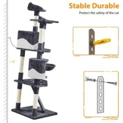 Yaheetech 79-in Plush Cat Tree & Condo, Dark Gray/White 17 Yaheetech 79-in Plush Cat Tree & Condo, Dark Gray/White -Pet Supplies Store 266560 PT7. AC SS1800 V1691161823