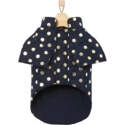 Frisco Lightweight Gold Dotted Dog & Cat Jacket, Navy -Pet Supplies Store 268247 PT5. AC SS1800 V1628824894