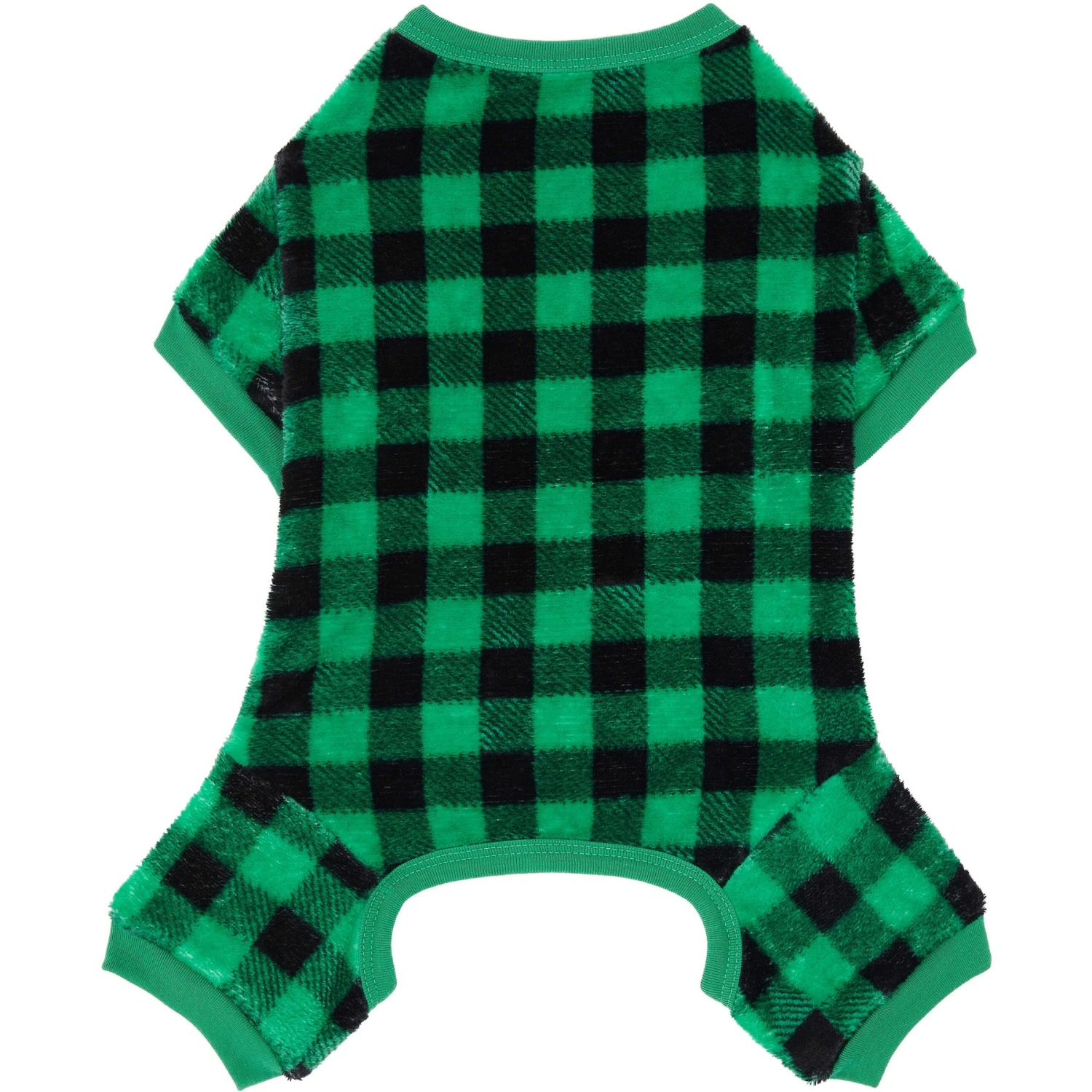 Frisco Dog & Cat Cozy Plush Fleece PJs, Green Plaid 3 Frisco Dog & Cat Cozy Plush Fleece PJs, Green Plaid