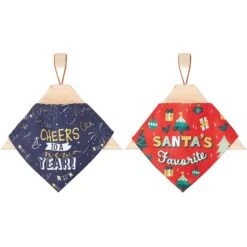 Frisco Santa's Favorite & Cheers To The New Year Dog & Cat Reversible Bandana -Pet Supplies Store 276285 PT3. AC SS1800 V1637655160