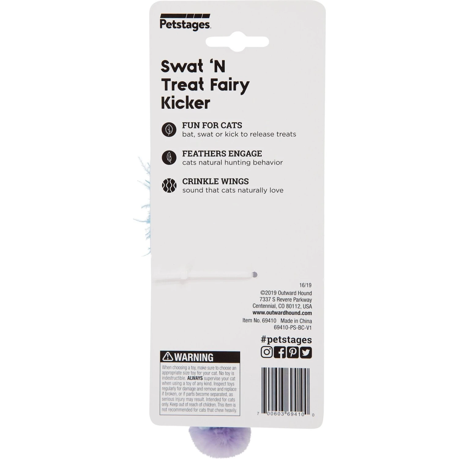 Catstages Swat N Treat Fairy Kicker Cat Toy With Catnip, Purple 9 Catstages Swat N Treat Fairy Kicker Cat Toy With Catnip, Purple - Image 7