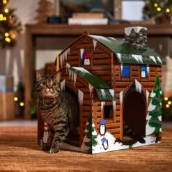 Frisco Holiday Log Cabin Cardboard Cat House 12 Frisco Holiday Log Cabin Cardboard Cat House -Pet Supplies Store 287287 PT4. AC SS1800 V1695045245