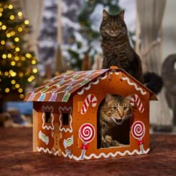 Frisco Holiday Gingerbread House Cardboard Cat House Cat Toy 12 Frisco Holiday Gingerbread House Cardboard Cat House Cat Toy -Pet Supplies Store 287289 PT4. AC SS1800 V1694813217