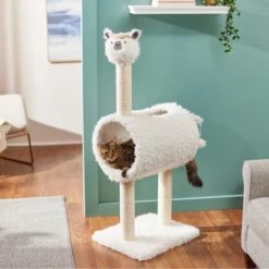 New Products 19 Frisco Animal Series Cat Tunnel With Scratching Post, Llama