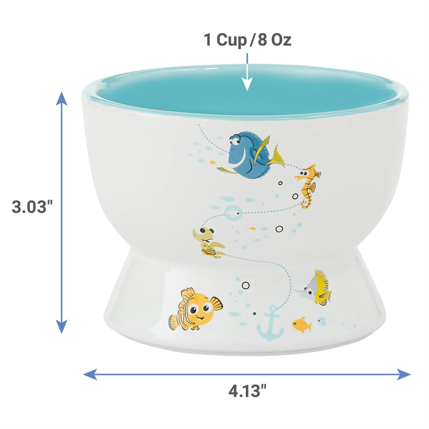 Pixar Finding Nemo Short Shape Non-Skid Elevated Ceramic Cat Bowl 4 Pixar Finding Nemo Short Shape Non-Skid Elevated Ceramic Cat Bowl - Image 2
