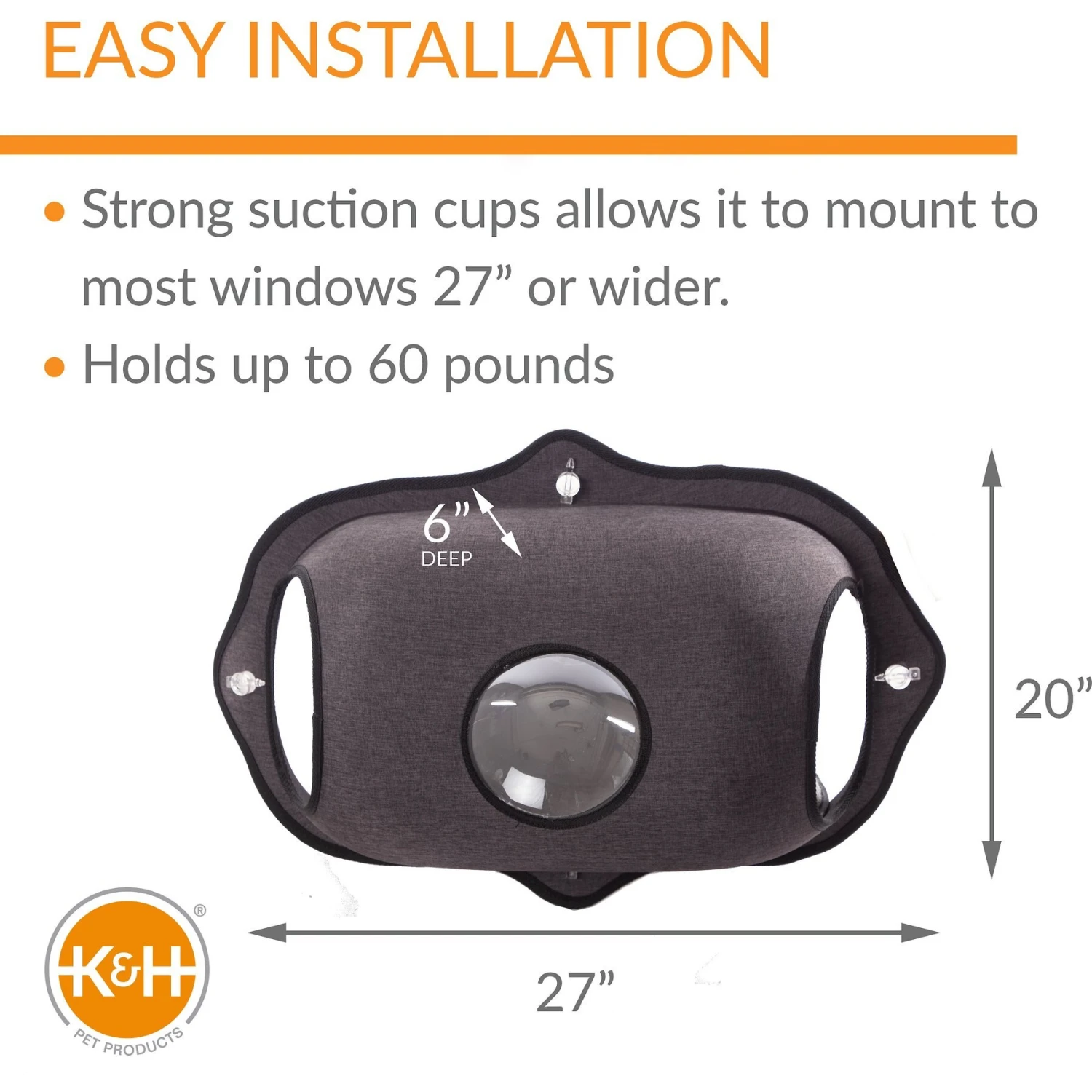 K&H Pet Products EZ Mount Bubble Pod Cat Window Perch 4 K&H Pet Products EZ Mount Bubble Pod Cat Window Perch - Image 2
