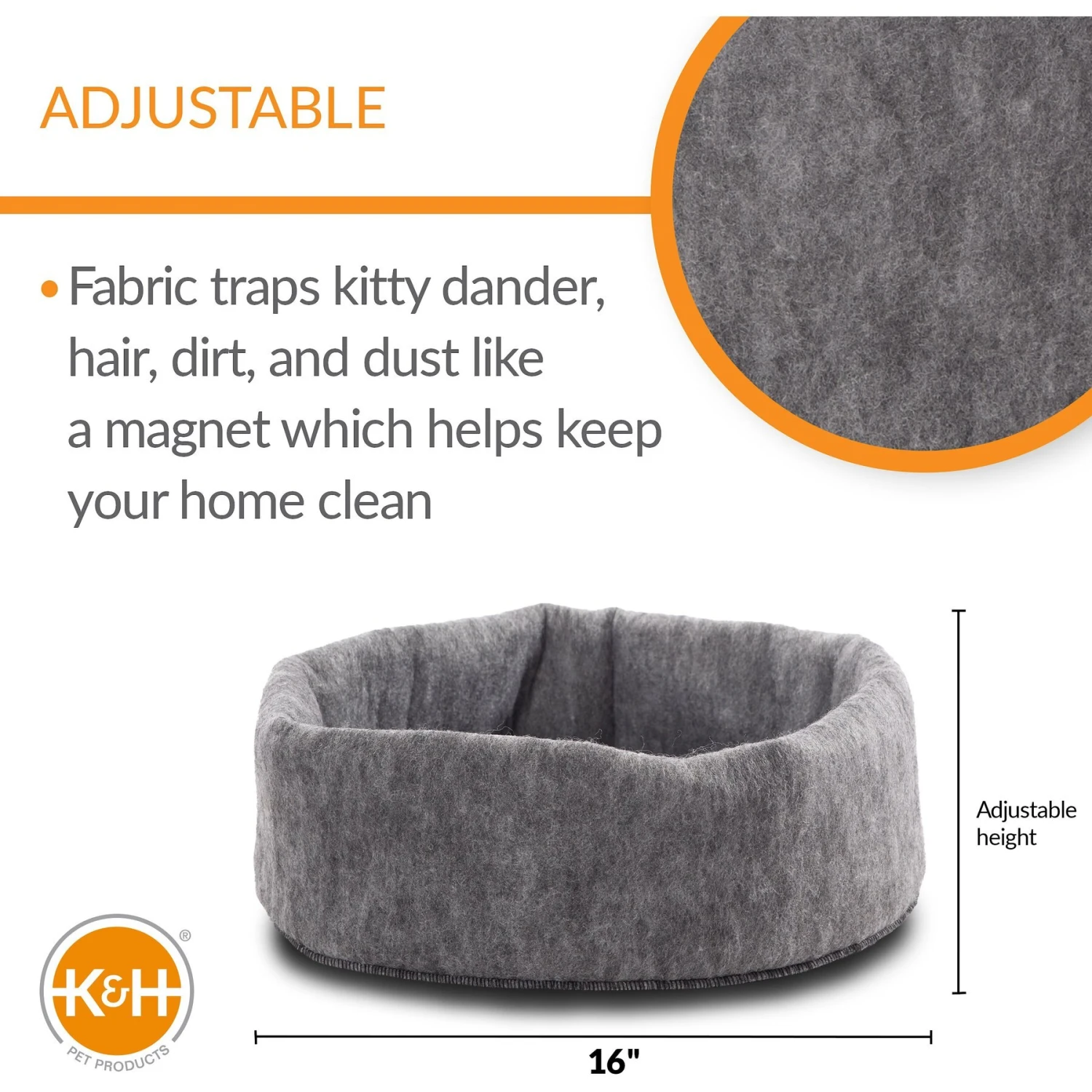 K&H Pet Products Amazin' Snuggle Cup Cat Bolster Bed Cat Cave, Gray 4 K&H Pet Products Amazin' Snuggle Cup Cat Bolster Bed Cat Cave, Gray - Image 2