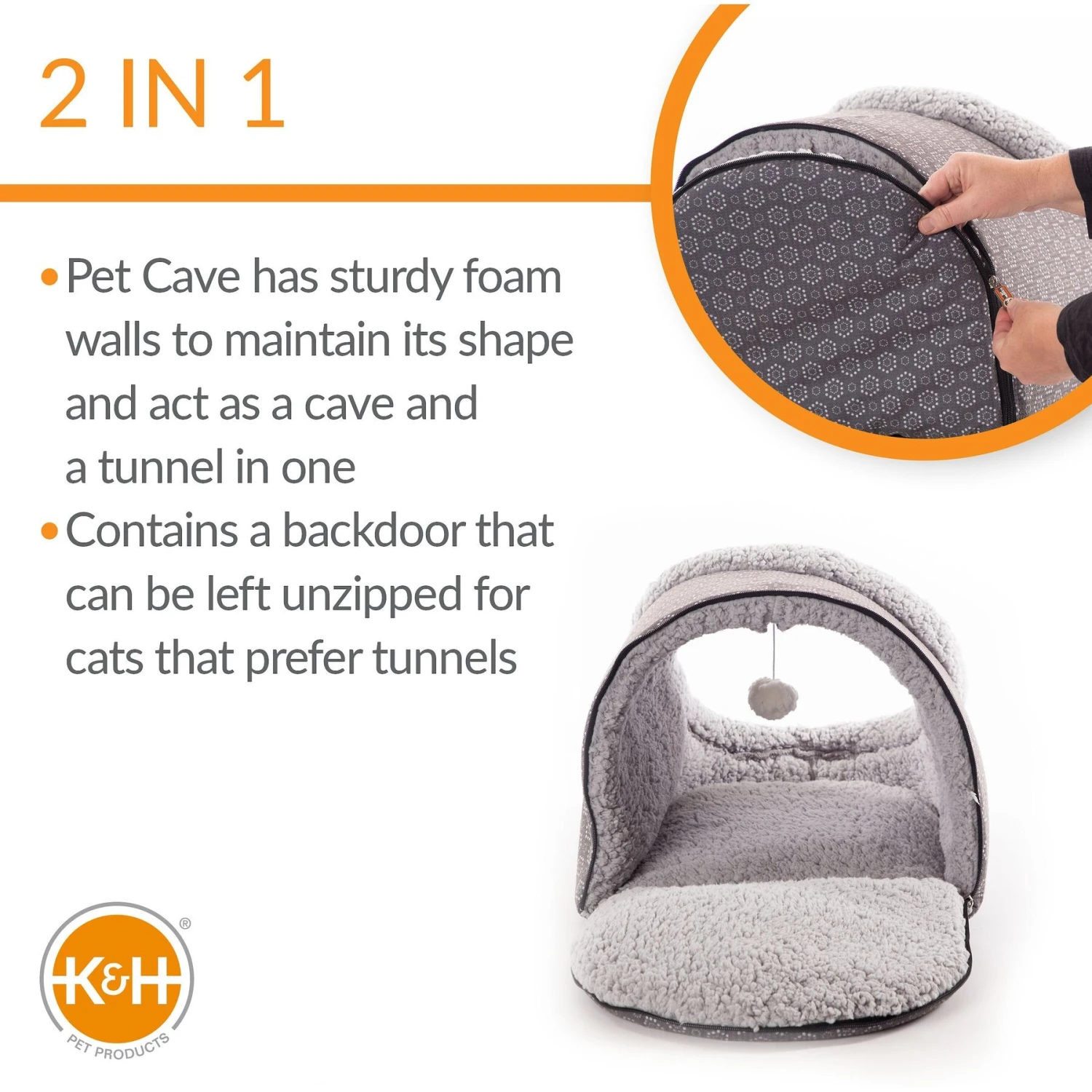 K&H Pet Products Thermo-Pet Cave Covered Cat Tunnel Bed 5 K&H Pet Products Thermo-Pet Cave Covered Cat Tunnel Bed - Image 3