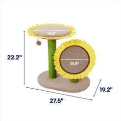 Frisco Sunflower Cat Scratching Post, Two Post With Lounger -Pet Supplies Store 296688 PT1. AC SS1800 V1692637892