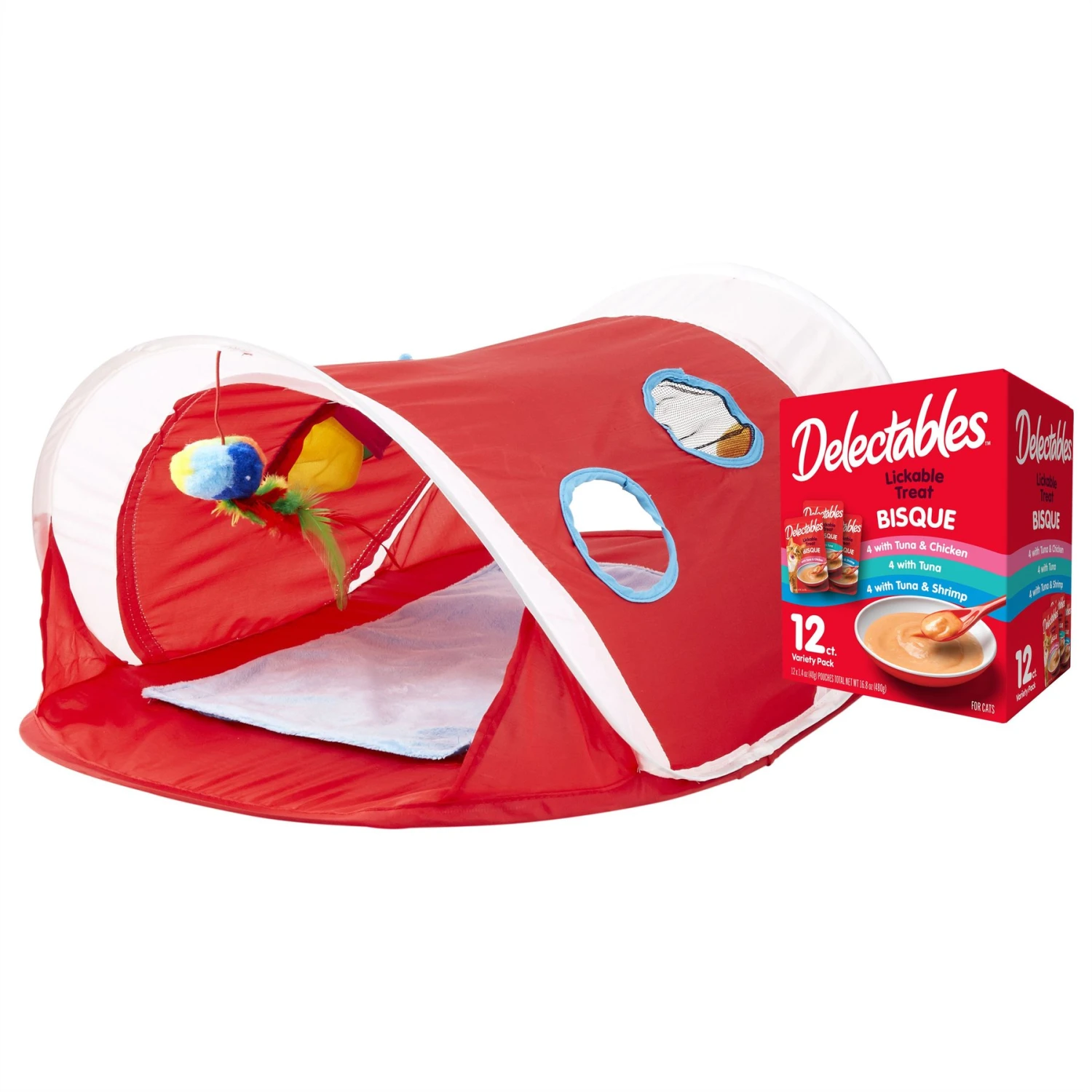 Hartz Delectables Bisque Variety Pack Lickable Cat Treats & Hartz Just For Cats Peek & Play Pop-Up Tent Cat Toy 3 Hartz Delectables Bisque Variety Pack Lickable Cat Treats & Hartz Just For Cats Peek & Play Pop-Up Tent Cat Toy