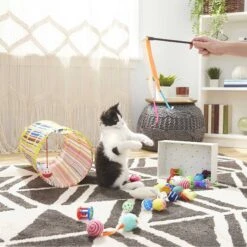 Sheba Meaty Tender Sticks Salmon Flavored Soft Adult Cat Treats & Frisco Plush, Teaser, Ball & Tunnel Variety Pack Cat Toy With Catnip -Pet Supplies Store 298508 PT4. AC SS1800 V1623202064