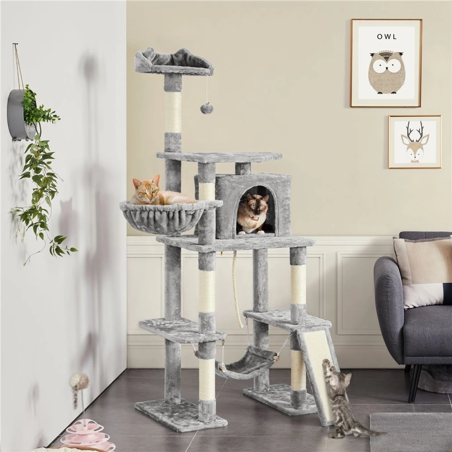 Yaheetech 70-in Cat Tree Condo 3 Yaheetech 70-in Cat Tree Condo