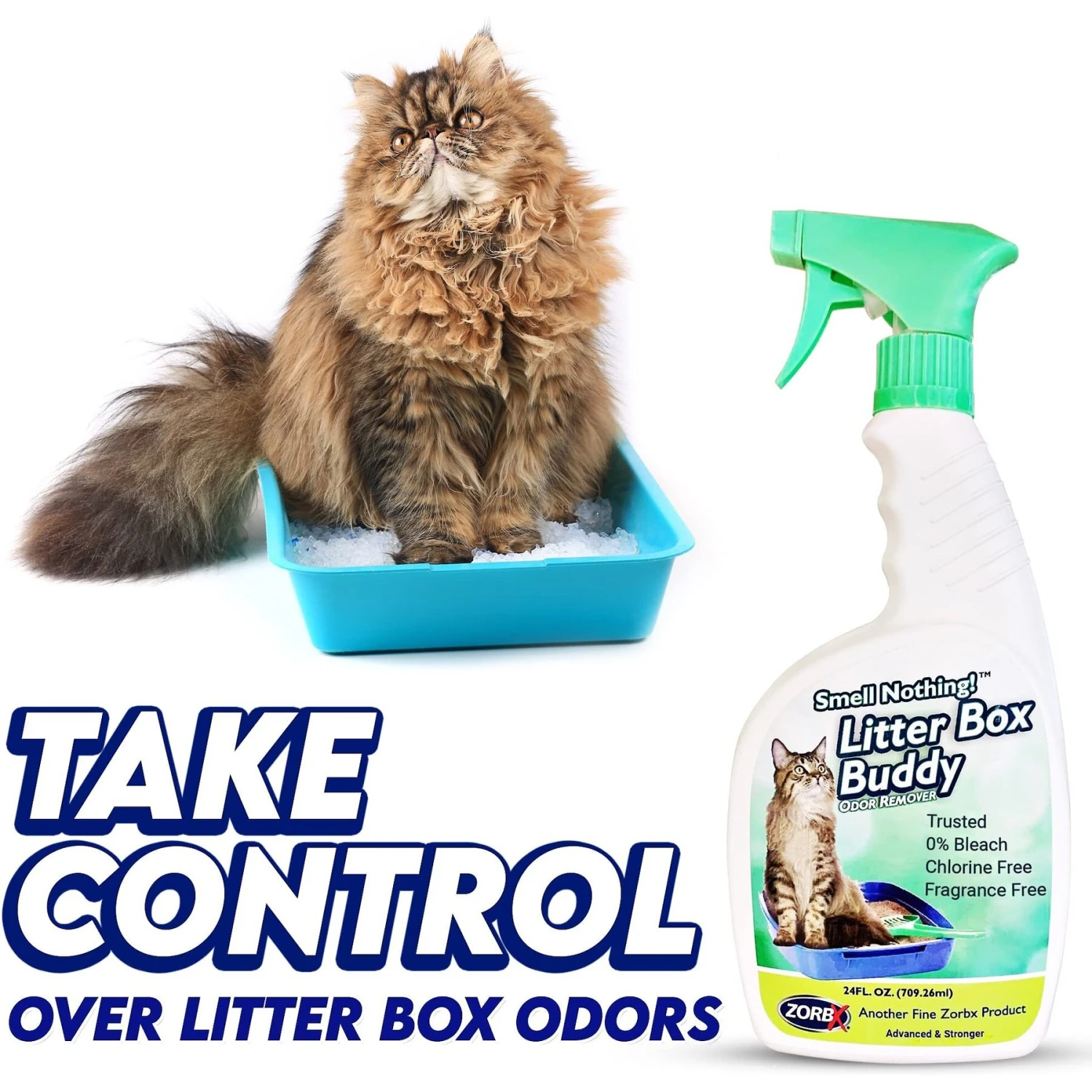 ZORBX Smell Nothing Litter Box Buddy Odor Remover, 24-oz Bottle 8 ZORBX Smell Nothing Litter Box Buddy Odor Remover, 24-oz Bottle - Image 6