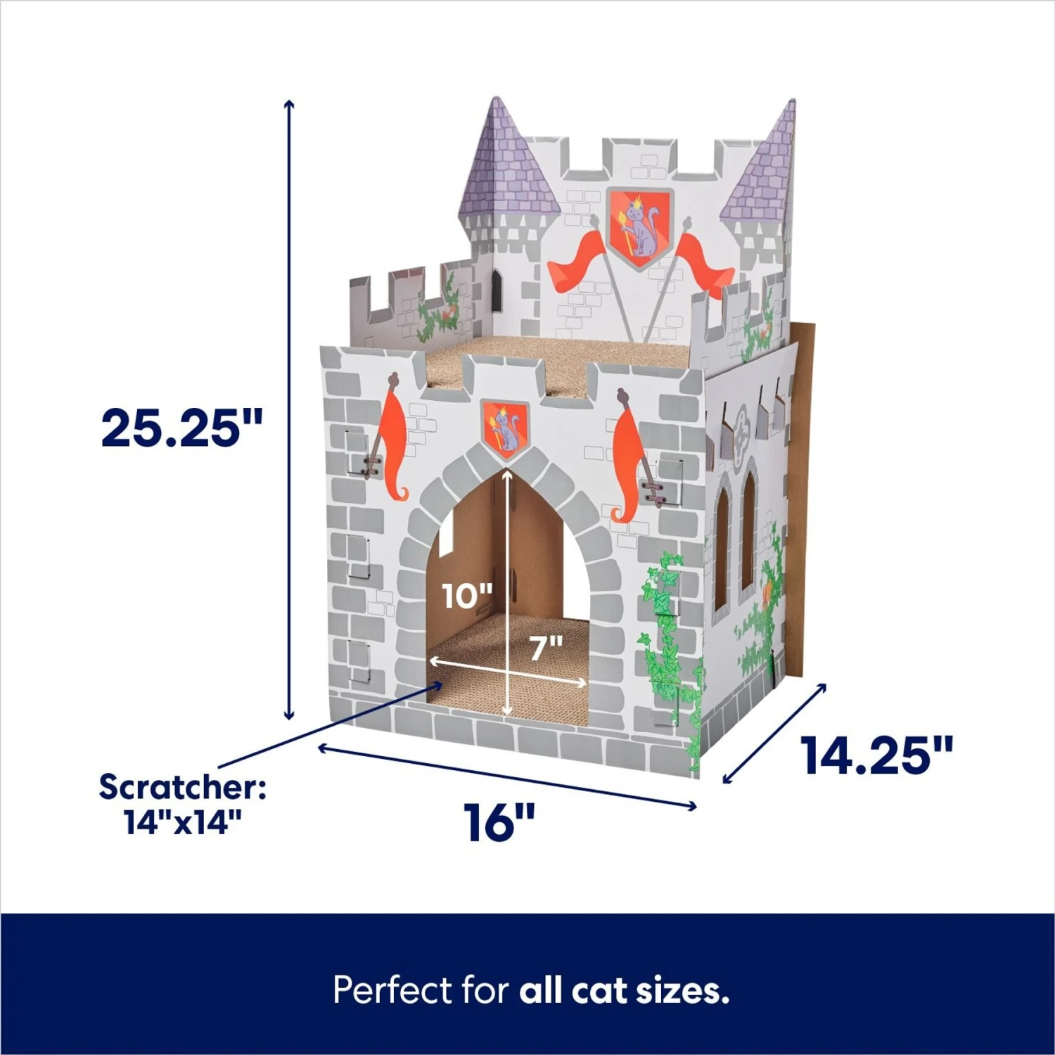 Frisco Castle Cardboard Cat House, 2-Story 4 Frisco Castle Cardboard Cat House, 2-Story - Image 2