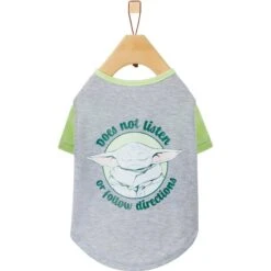 STAR WARS THE MANDALORIAN GROGU "Doesn't Listen" Dog & Cat Raglan T-shirt -Pet Supplies Store 311884 PT4. AC SS1800 V1643328443