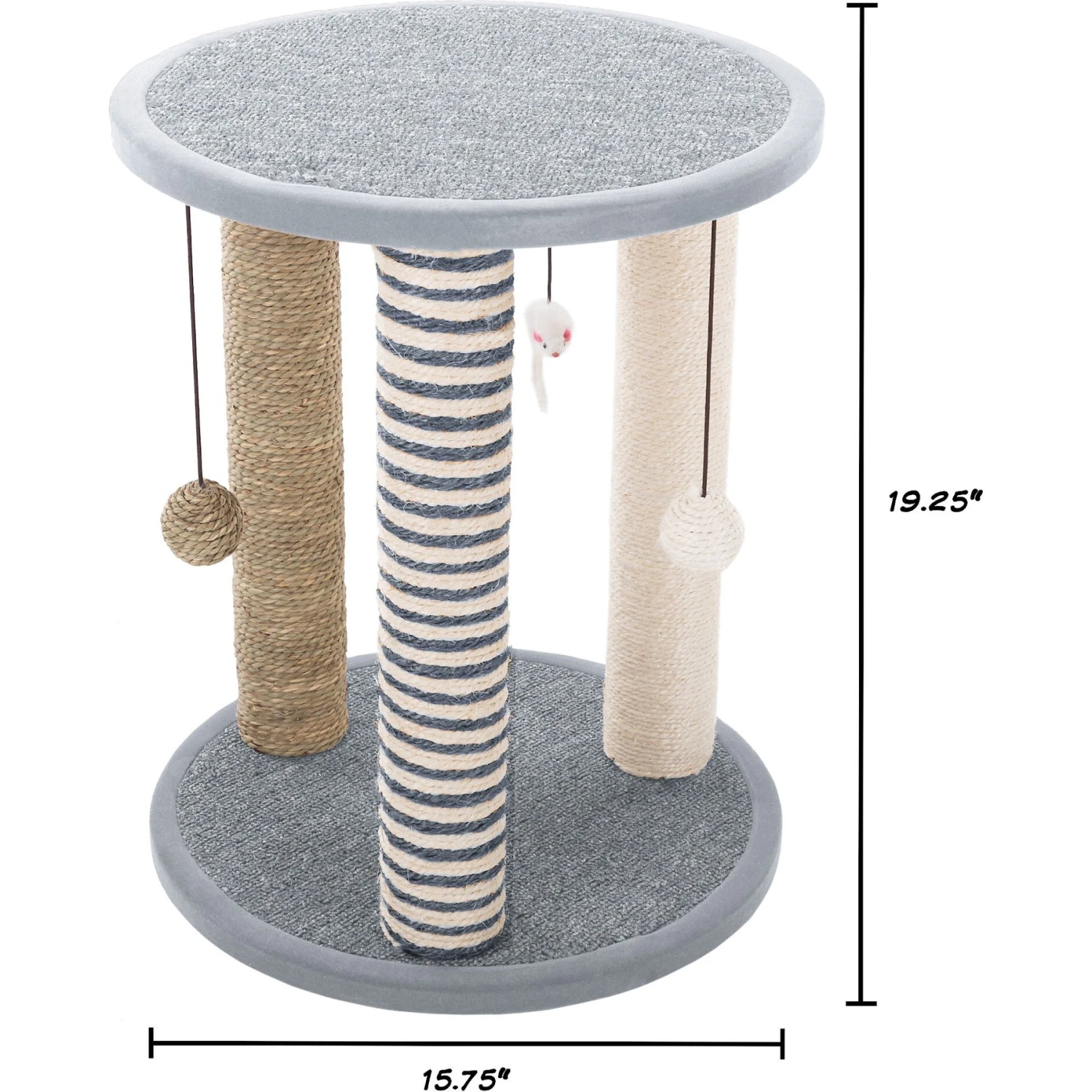 Pet Adobe 19.25-in Polyester Cat Scratching Post With Toys 4 Pet Adobe 19.25-in Polyester Cat Scratching Post With Toys - Image 2