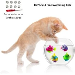 Pet Fit For Life 4-Piece Bundle Interactive Swimming Fish + Feather Wand Cat Toy -Pet Supplies Store 316698 PT3. AC SS1800 V1632174121