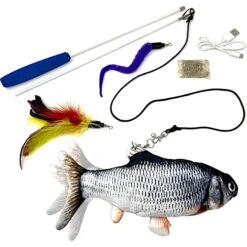 Pet Fit For Life Robotic Floppy Fish & Wand Cat Toy