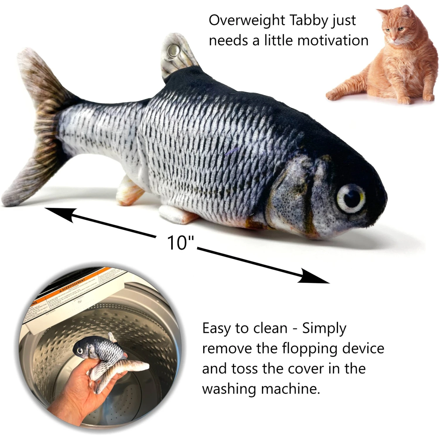 Pet Fit For Life Robotic Floppy Fish & Wand Cat Toy 8 Pet Fit For Life Robotic Floppy Fish & Wand Cat Toy - Image 6