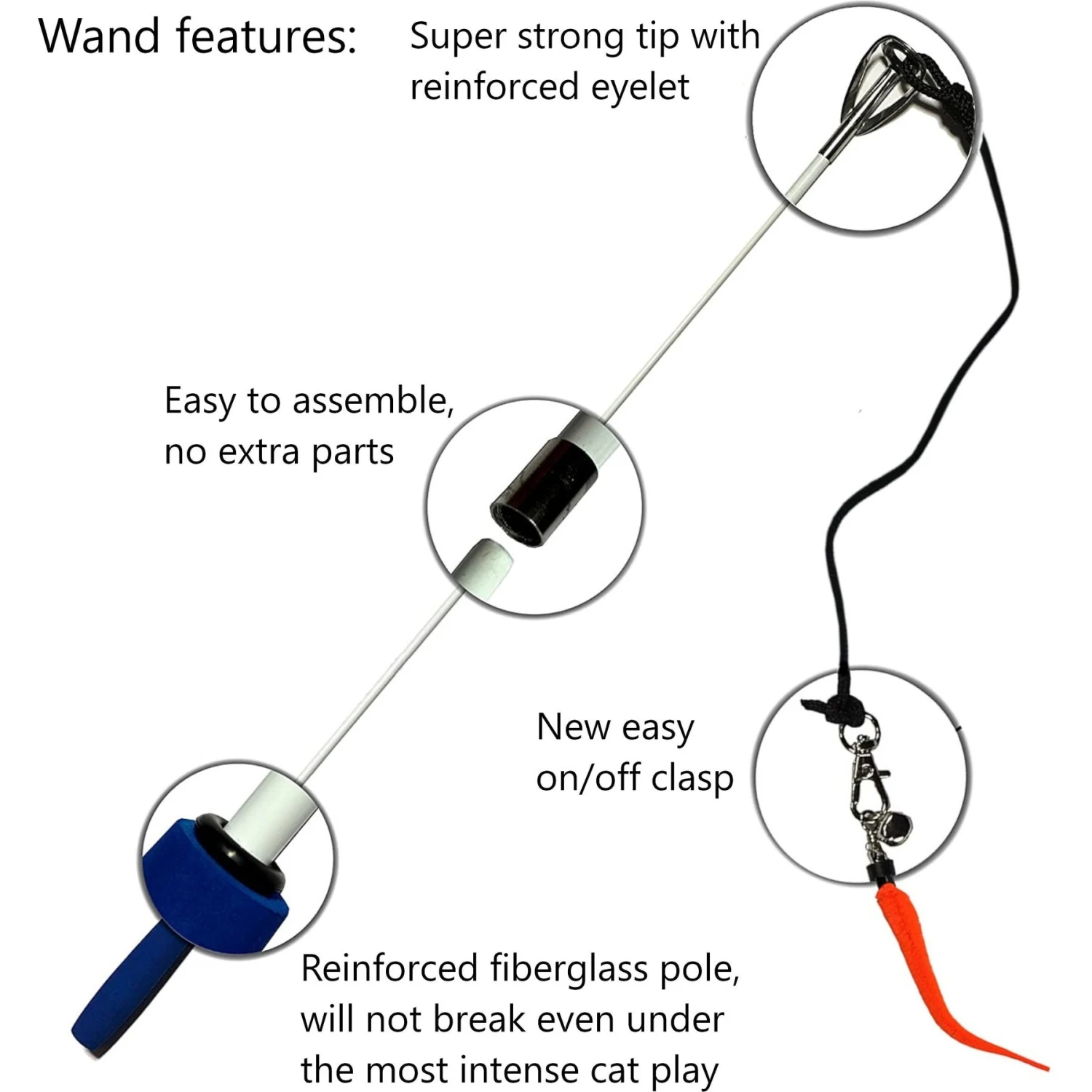 Pet Fit For Life Robotic Floppy Fish & Wand Cat Toy 9 Pet Fit For Life Robotic Floppy Fish & Wand Cat Toy - Image 7