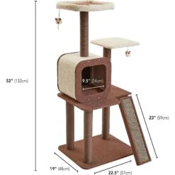 Two By Two The Redwood 53-in Cat Tree & Condo, Beige/Brown -Pet Supplies Store 316946 PT2. AC SS1800 V1642633898