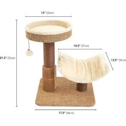 Two By Two The Yaupon 21.5-in Cat Tree & Lounger, Beige -Pet Supplies Store 316950 PT2. AC SS1800 V1642646824