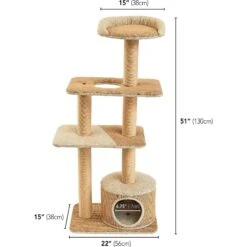 Two By Two The Cottonwood 51-in Cat Tree & Condo, Beige 12 Two By Two The Cottonwood 51-in Cat Tree & Condo, Beige -Pet Supplies Store 316954 PT2. AC SS1800 V1642641414