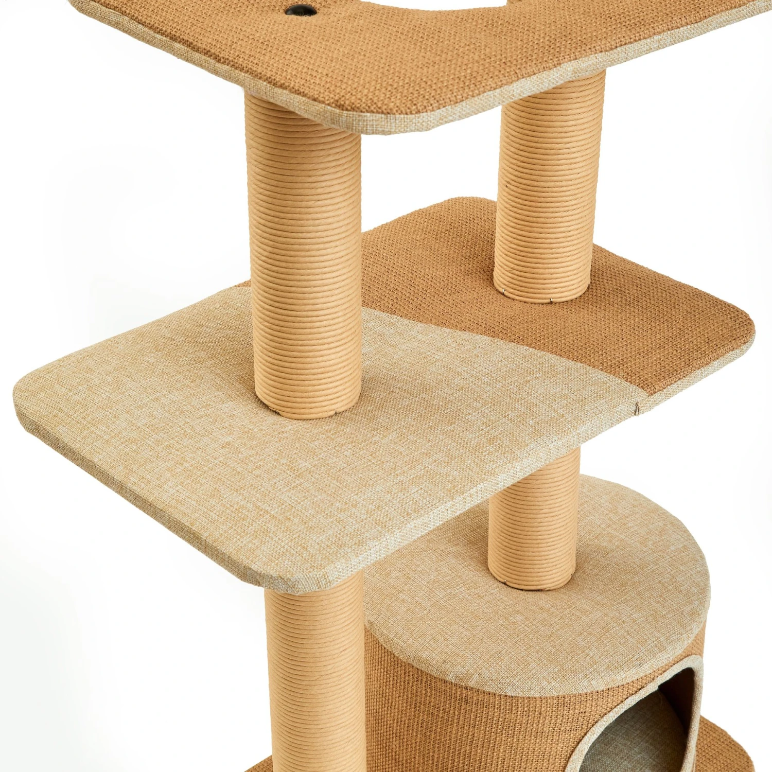 Two By Two The Cottonwood 51-in Cat Tree & Condo, Beige 9 Two By Two The Cottonwood 51-in Cat Tree & Condo, Beige - Image 7