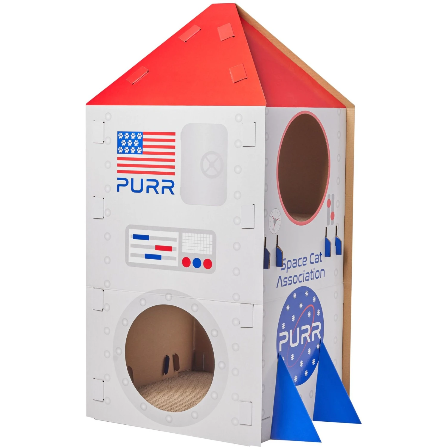 Frisco Spaceship Cardboard Cat House, 2-Story 3 Frisco Spaceship Cardboard Cat House, 2-Story