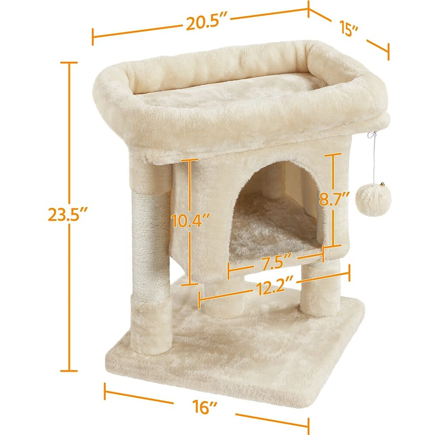 Yaheetech 2-Level 23.5-in Plush Cat Tree & Condo 5 Yaheetech 2-Level 23.5-in Plush Cat Tree & Condo - Image 3
