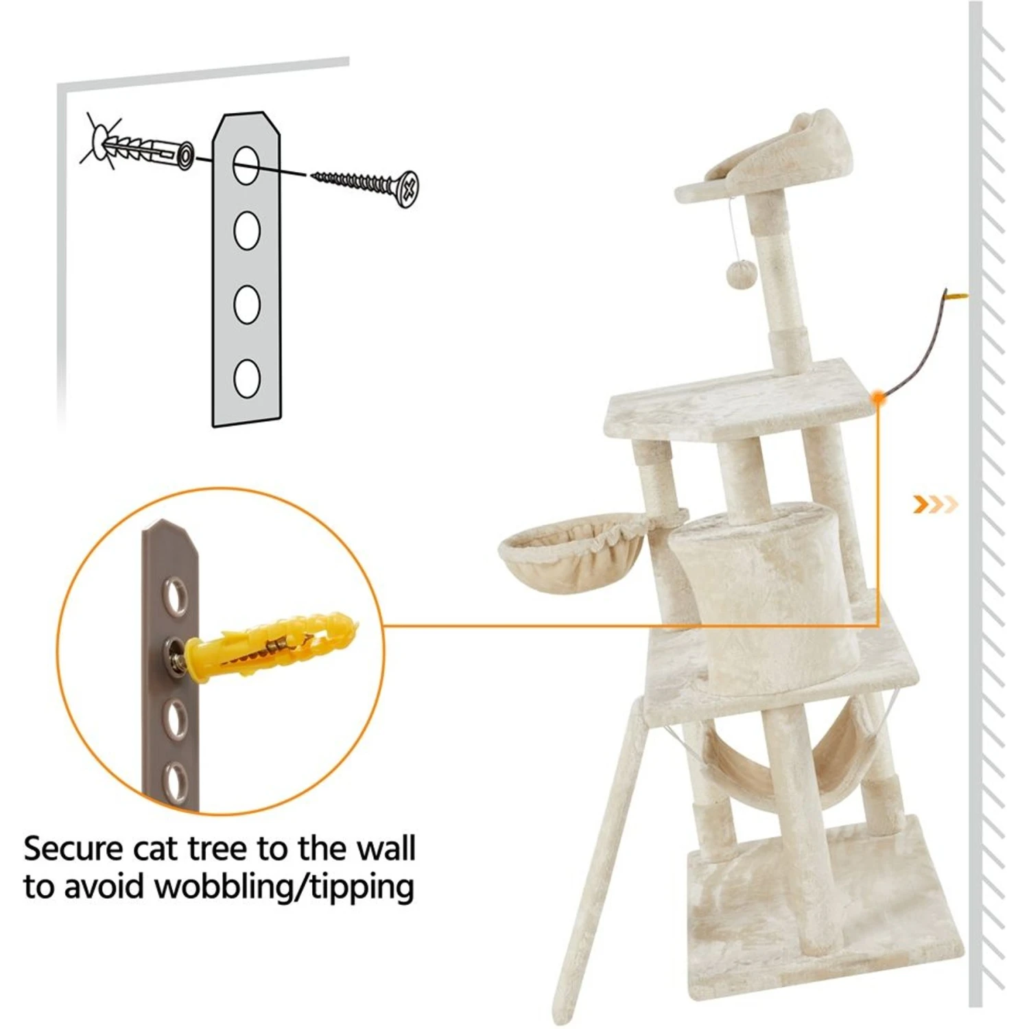 Yaheetech 63.5-in Plush Cat Tree & Condo 11 Yaheetech 63.5-in Plush Cat Tree & Condo - Image 9