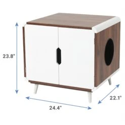 Frisco Mid-Century Modern Side Table Cat Litter Box Cover -Pet Supplies Store 334645 PT2. AC SS1800 V1653488914