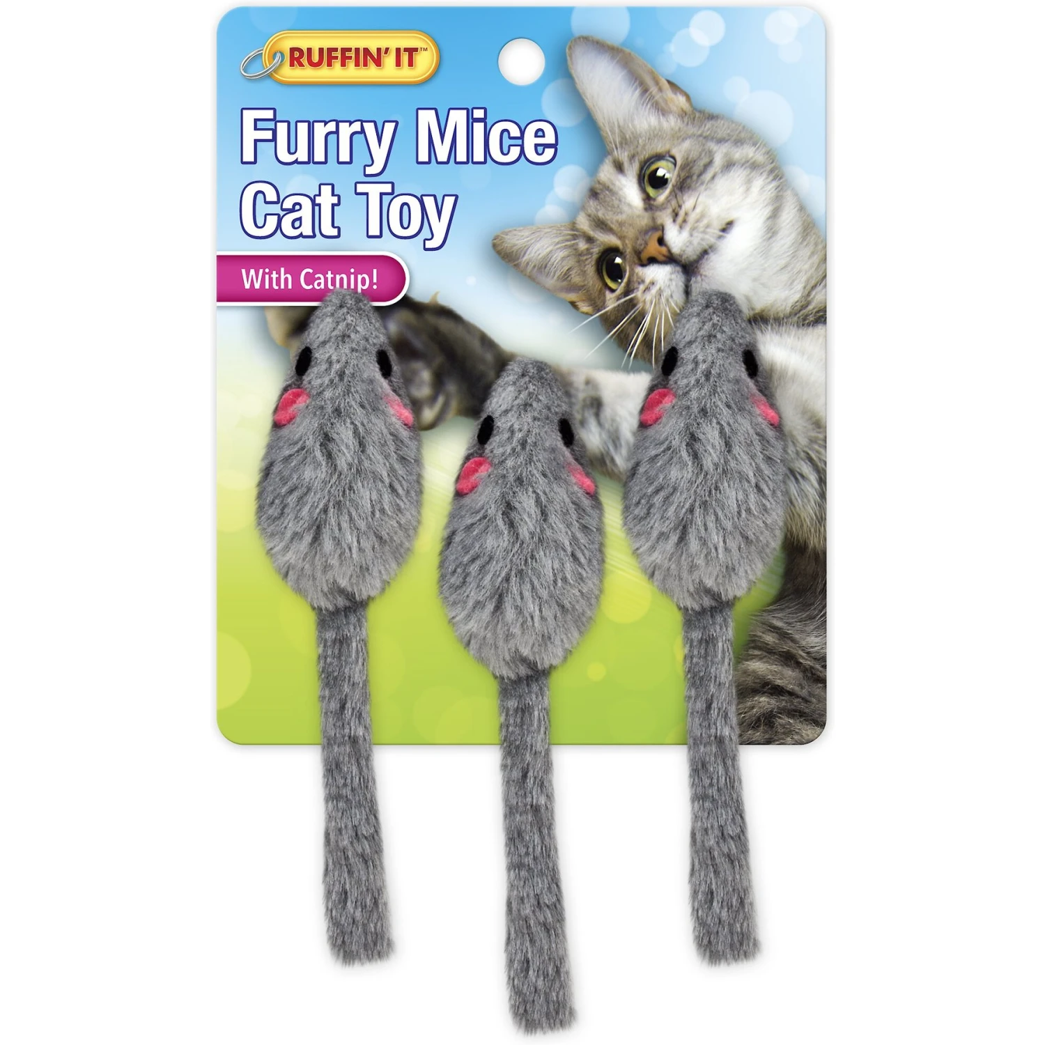 RUFFIN' IT Fur Mice Cat Toy, 3 Count 3 RUFFIN' IT Fur Mice Cat Toy, 3 Count