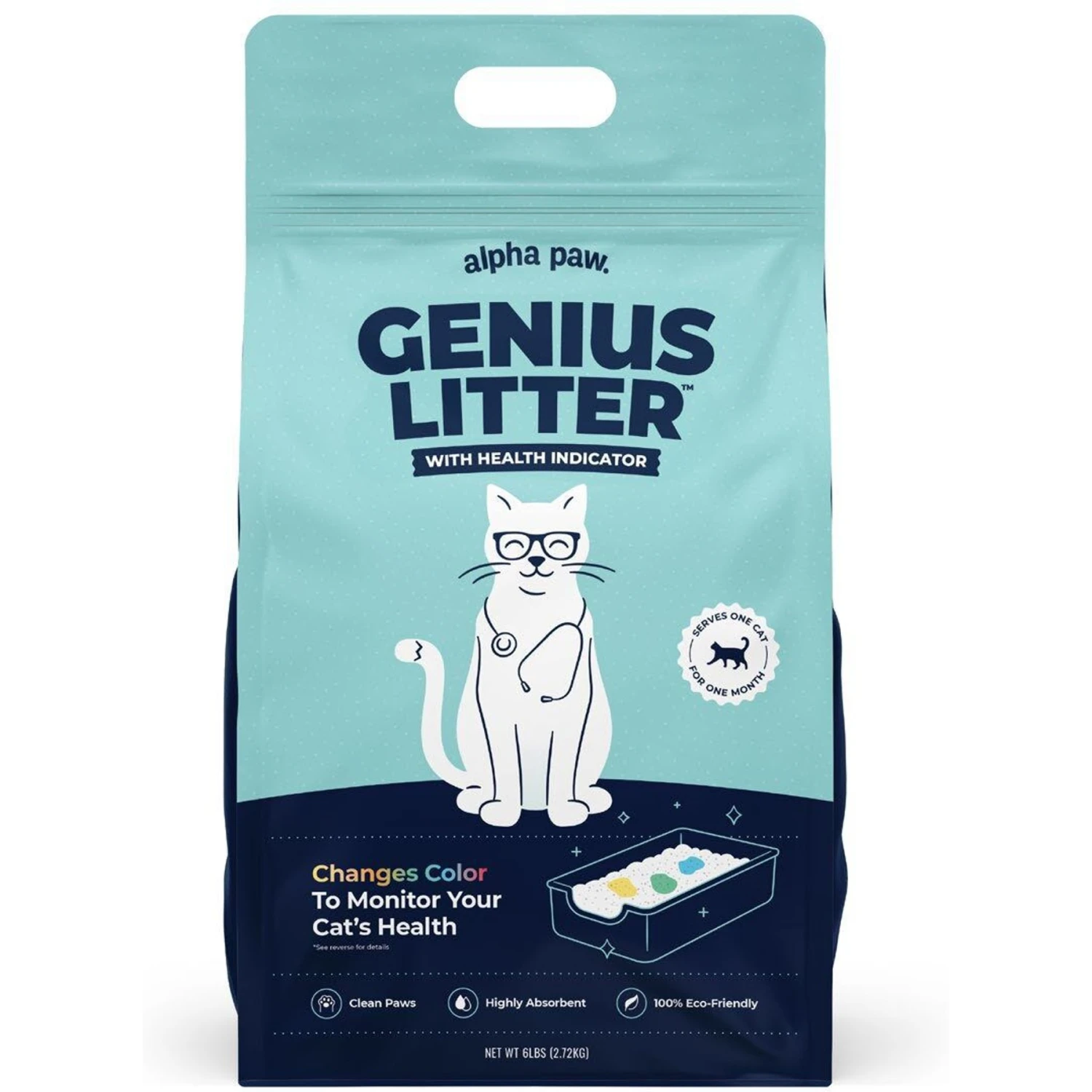 Alpha Paw Genius Litter With Health Indicator Cat Litter, 6-lbs 3 Alpha Paw Genius Litter With Health Indicator Cat Litter, 6-lbs
