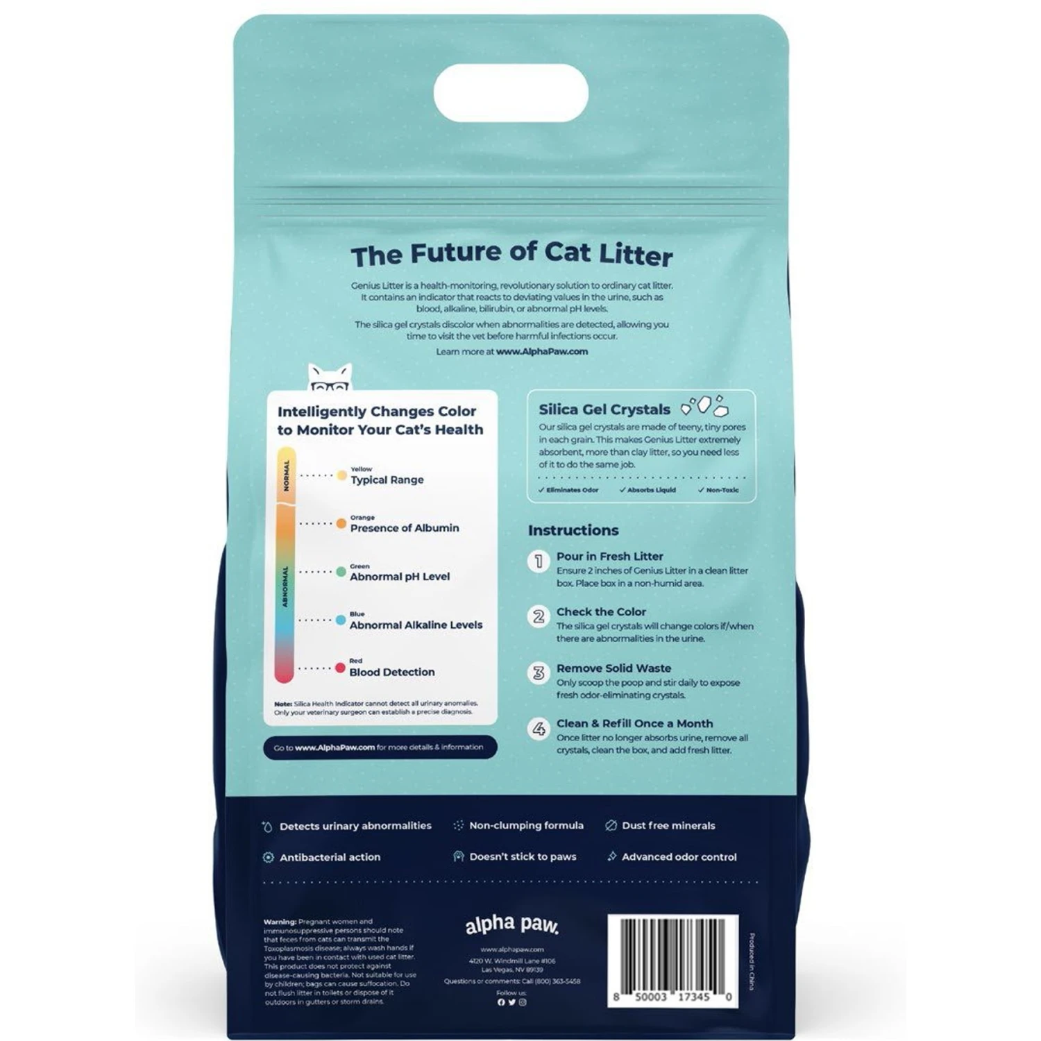 Alpha Paw Genius Litter With Health Indicator Cat Litter, 6-lbs 4 Alpha Paw Genius Litter With Health Indicator Cat Litter, 6-lbs - Image 2