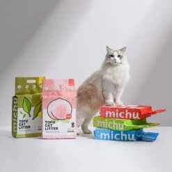 Michu Natural Clumping Flushable Tofu Cat Litter, 5.5-lbs Bag -Pet Supplies Store 344824 PT4. AC SS1800 V1635518490