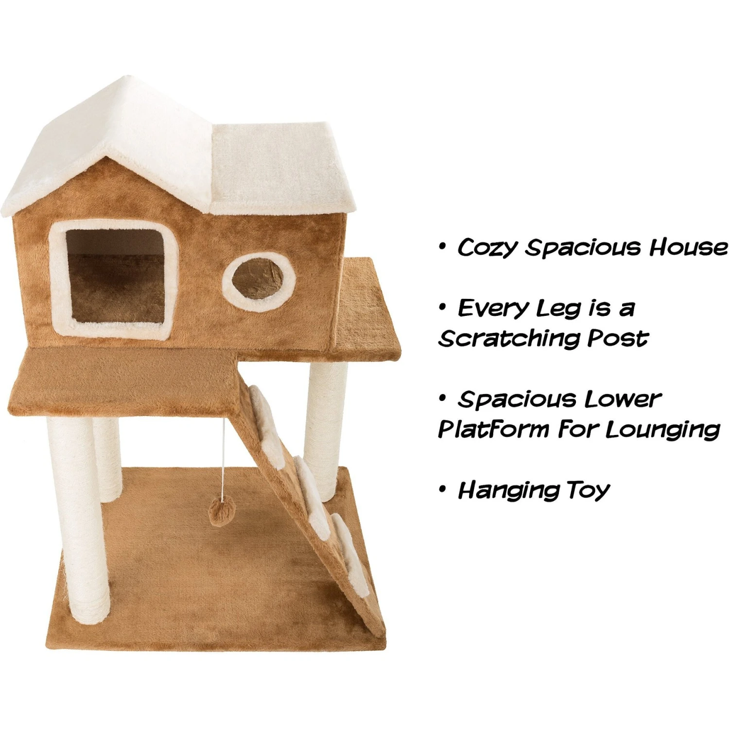 Pet Adobe 3-Tier 34.5-in Sisal Cat Tree 5 Pet Adobe 3-Tier 34.5-in Sisal Cat Tree - Image 3