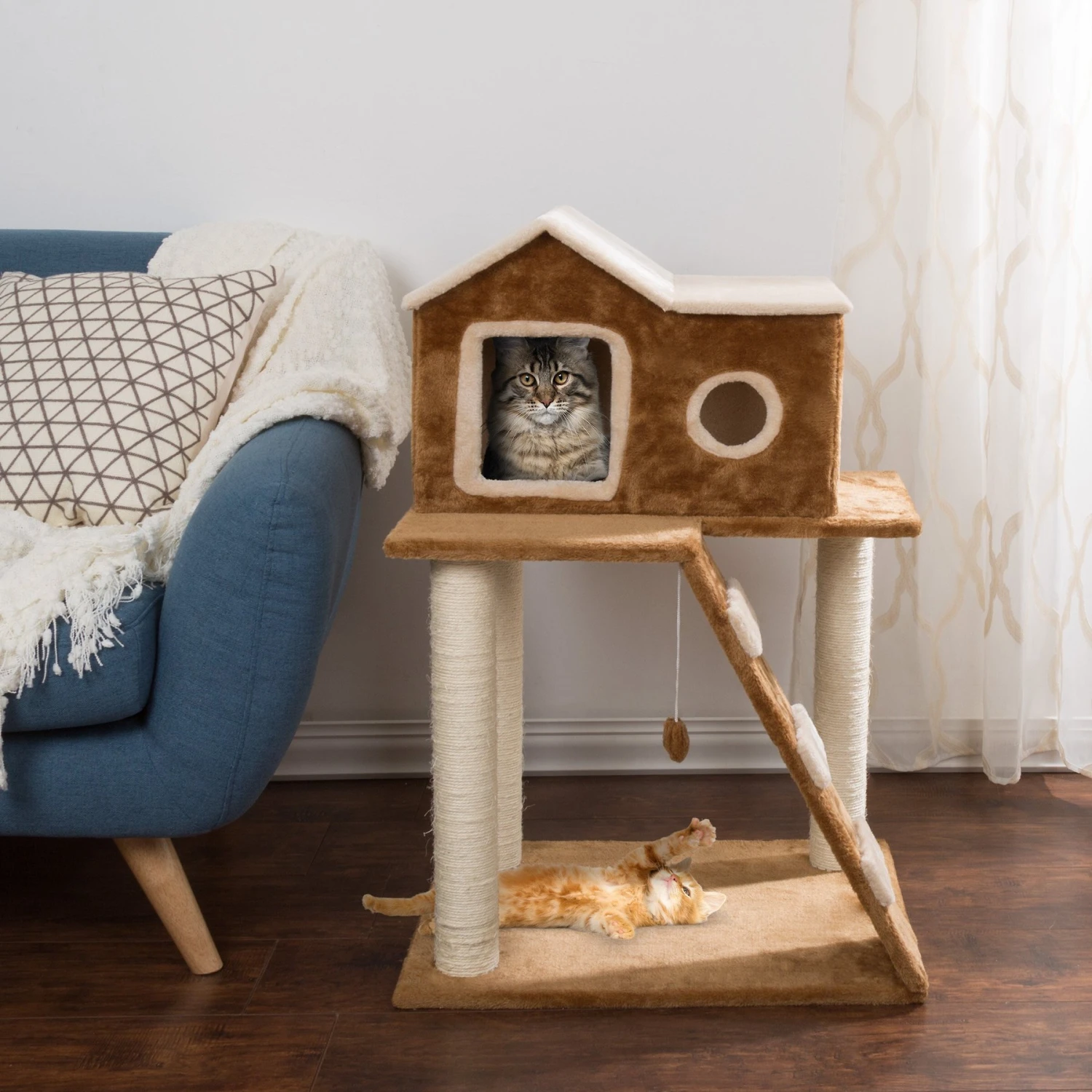 Pet Adobe 3-Tier 34.5-in Sisal Cat Tree 6 Pet Adobe 3-Tier 34.5-in Sisal Cat Tree - Image 4