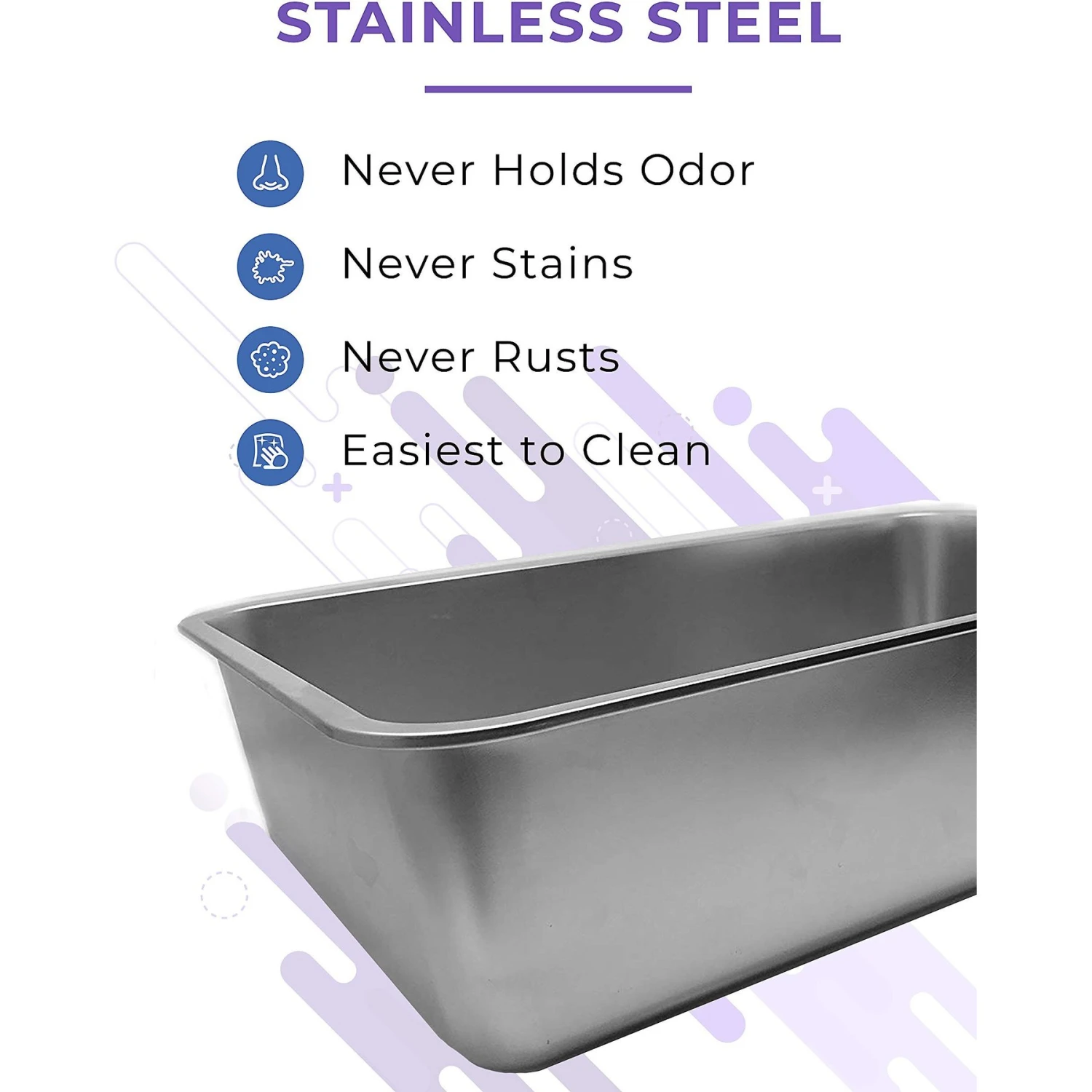 IPrimio Stainless Steel Cat Litter Box, X-Large 5 IPrimio Stainless Steel Cat Litter Box, X-Large - Image 3